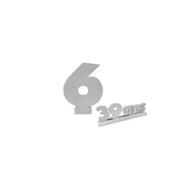 Chiffre 6 - Argent (12 cm)