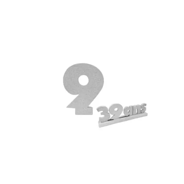 Chiffre 9 - Argent (12 cm)