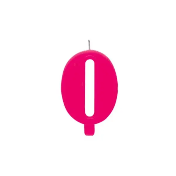Bougie d'Anniversaire Scintillante Chiffre 0 – Rose Fuchsia