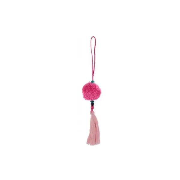 Suspension à Pompons - Rose