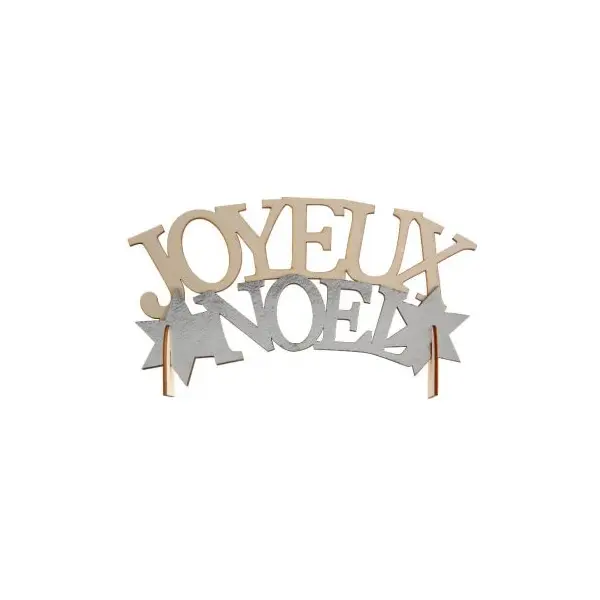 2 Autocollants "Joyeux Noël" - Paillettes Argent