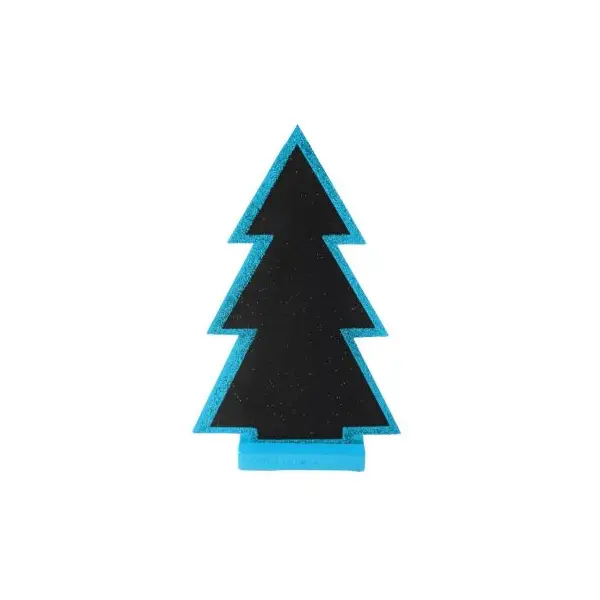 1 Marque-Table Ardoise Sapin Pailletée - Turquoise
