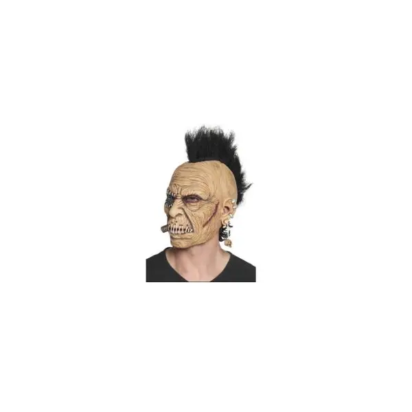Masque Intégral en Latex de Zombie Punk avec Cheveux