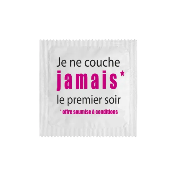 Préservatif Humoristique "Je ne Couche Jamais le Premier Soir"
