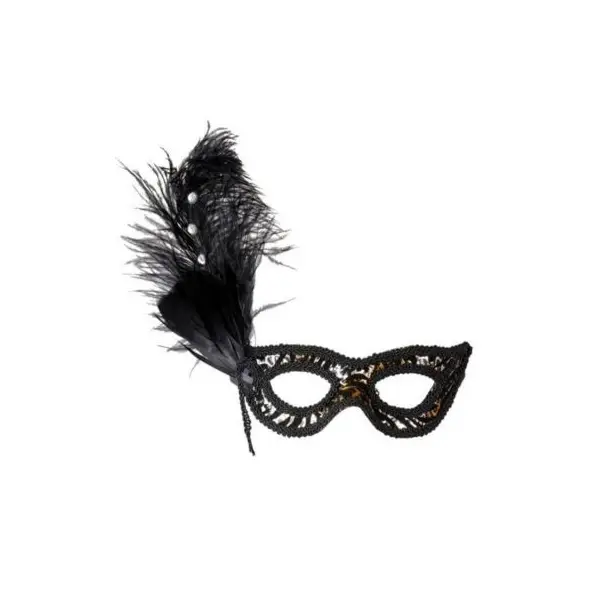 Loup Léopard métallisé avec plume