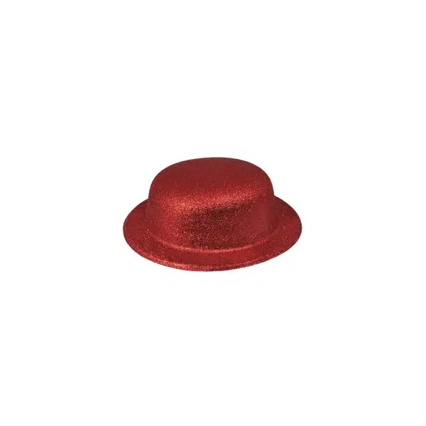 Chapeau melon pailleté - Rouge
