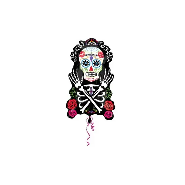 Boucles d'Oreilles - Crâne doré et rose noire