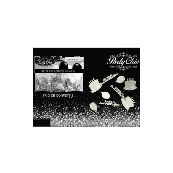 Confettis métalliques d'anniversaire - Argenté