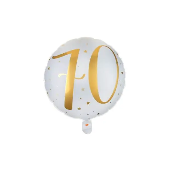Ballon Anniversaire - Blanc et Or - 70 ans