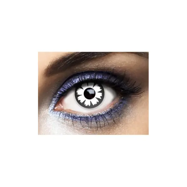 Lentilles - Blanc et Noir " White Swirl " - (sans correction) - 1an