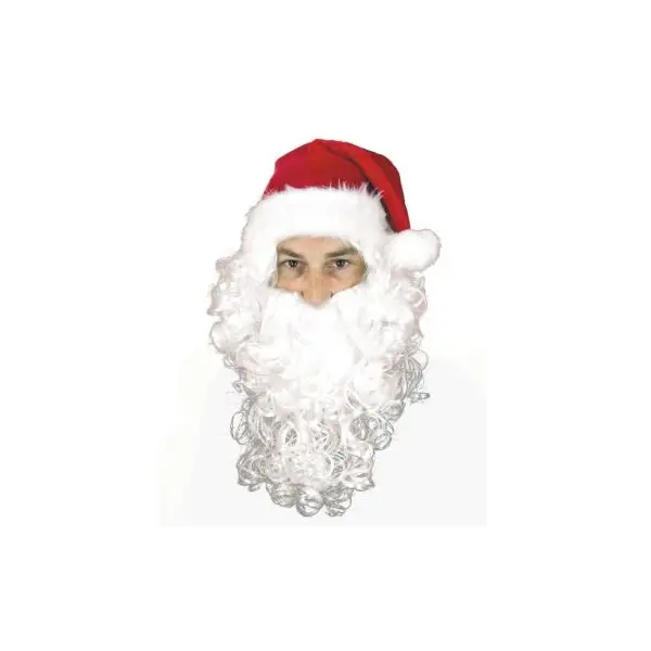 Perruque et Barbe Blanche Bouclée du Père Noël