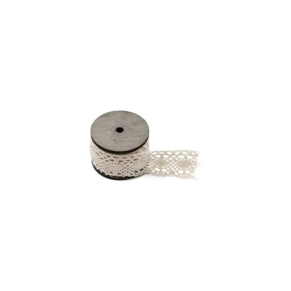 Bobine de dentelle ivoire macramé 5m