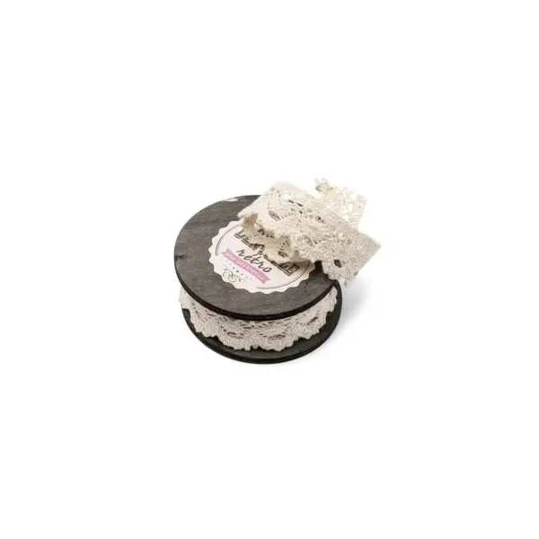 Bobine de dentelle ivoire macramé 5m