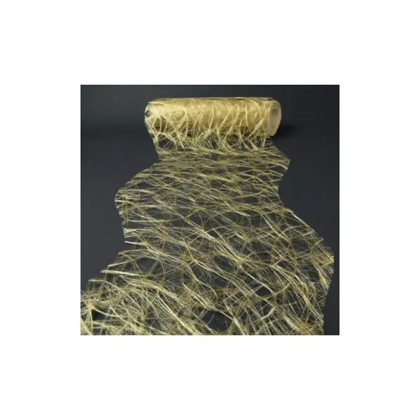 Chemin de Table Intissé 30 cm x 25 M - Or - Vagues