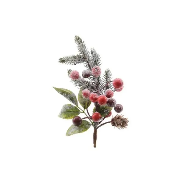 Petite Branche Décorative Noël Enneigée et Pailletée
