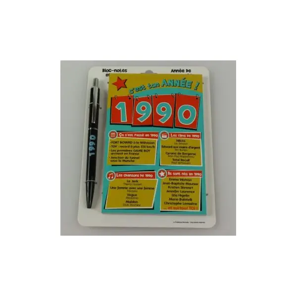 Bloc-notes et Stylo Année de naissance 1949