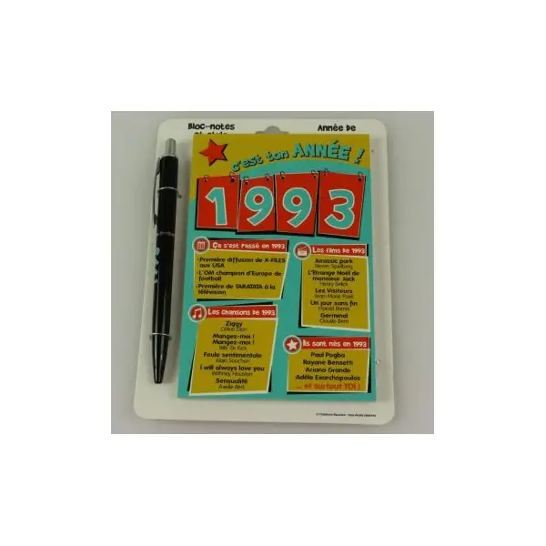 Bloc-notes et Stylo Année de naissance 1949
