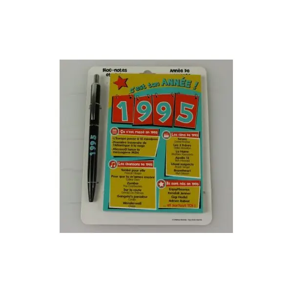 Bloc-notes et Stylo Année de naissance 1967