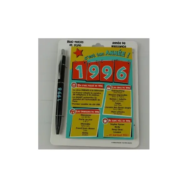 Bloc-notes et Stylo Année de naissance 1981