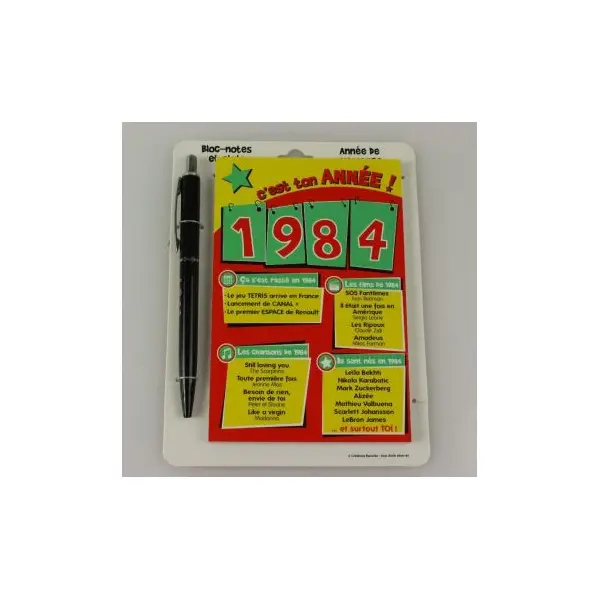 Bloc-notes et Stylo Année de naissance 1993
