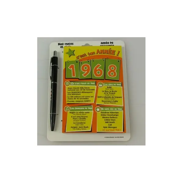 Bloc-notes et Stylo Année de naissance 1993