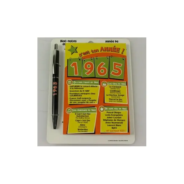 Bloc-notes et Stylo Année de naissance 1993