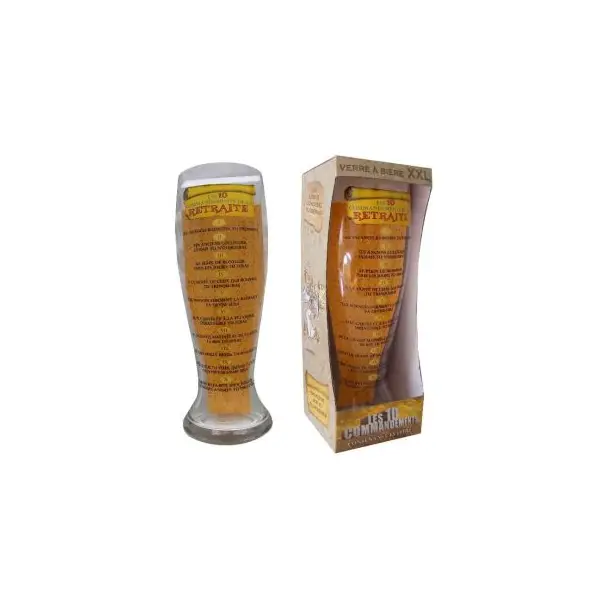 Verre à Bière Géant - 10 Commandements de la Retraite