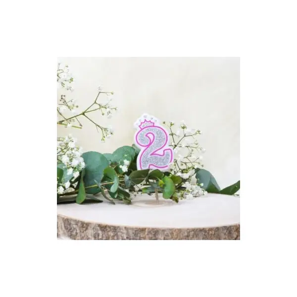 Bougie d'Anniversaire Chiffre 2 « Princesse »