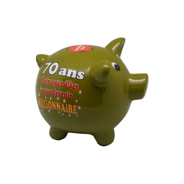Tirelire Cochon Anniversaire - 70 ans