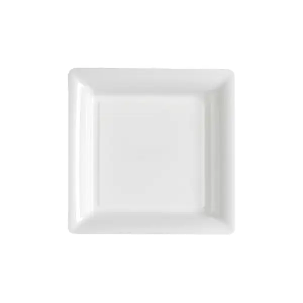 12 Assiettes Carrées en Plastique - Blanc