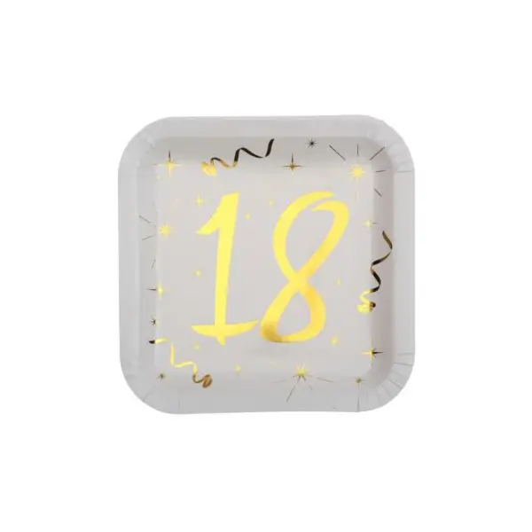Chemin de Table Anniversaire - Blanc et Or - 80 ans