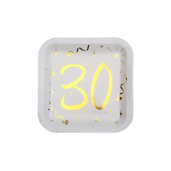 Chemin de Table Anniversaire - Blanc et Or - 80 ans