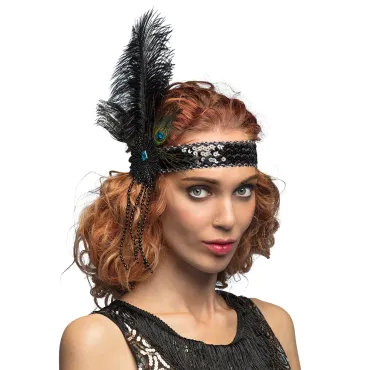 Bandeau de Charleston avec plumes pour adulte