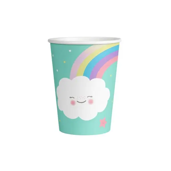 8 Gobelets Nuage et Arc-en-ciel - 25 cl