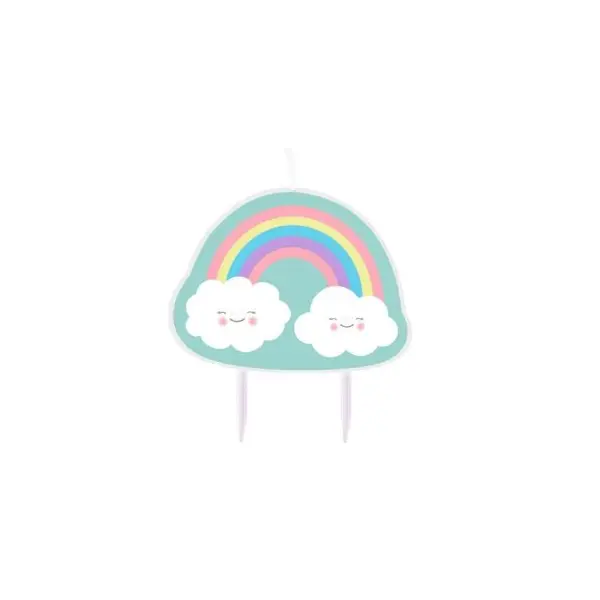 Bougie d'Anniversaire - Nuage et Arc-en-Ciel
