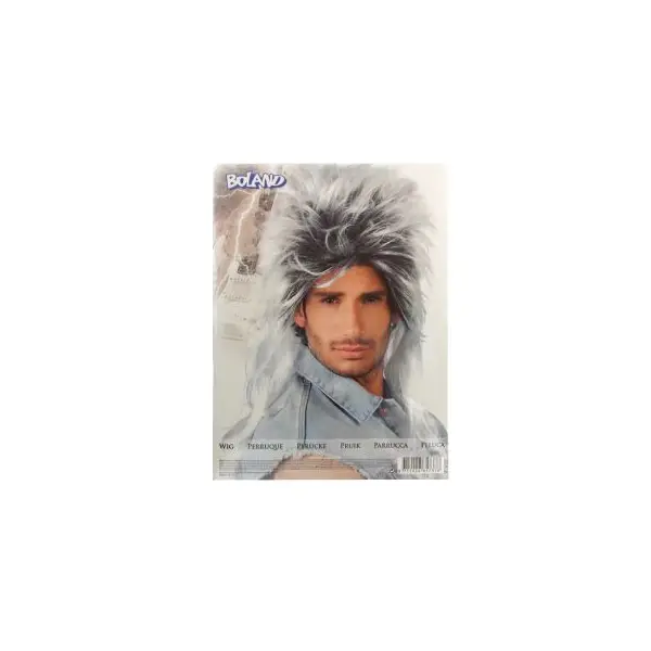 Perruque Mulet Gris - Blanc