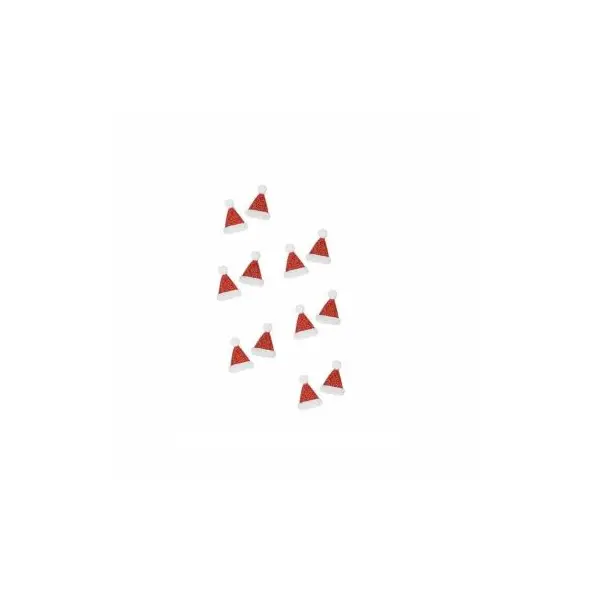 12 Bonnets de Noël Pailletés Rouges