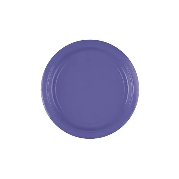 Sachet de 8 assiettes - Violet - 22,8 cm