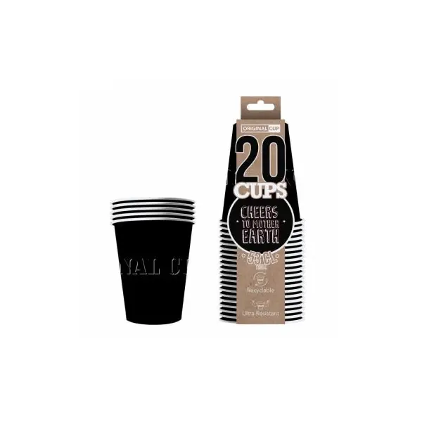 20 Gobelets à Beer Pong en Carton - Noir