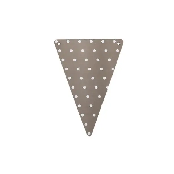 5 Fanions en Carton à Pois - Taupe