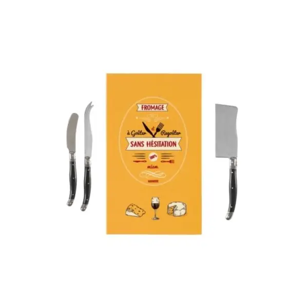 Kit à Fromage en forme de Livre avec 3 Couteaux - Derrière la Porte