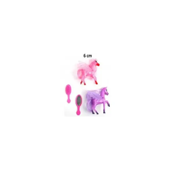 2 Poneys à Coiffer avec Ailes & Accessoires - 6cm