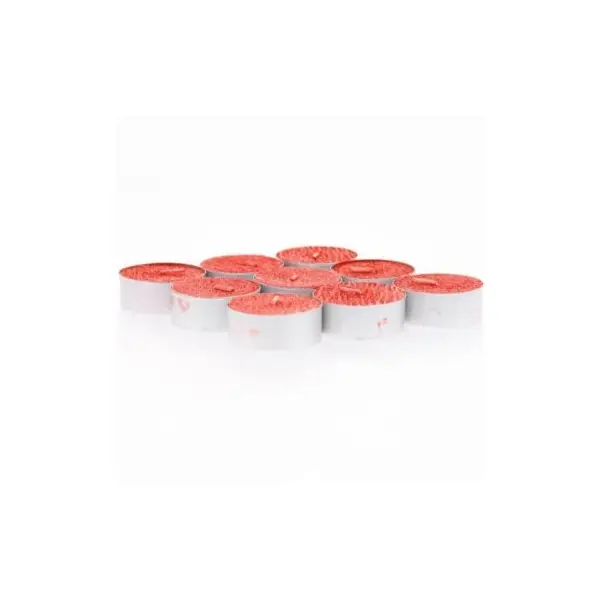 Blister de 9 Bougies Chauffe-Plat Texturées - Paillettes - Rouge