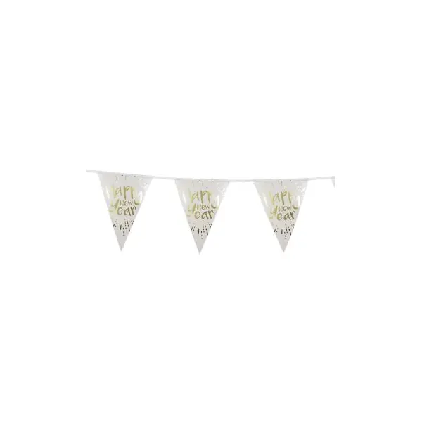 12 serviettes en papier " Happy New Year - Blanc & Or