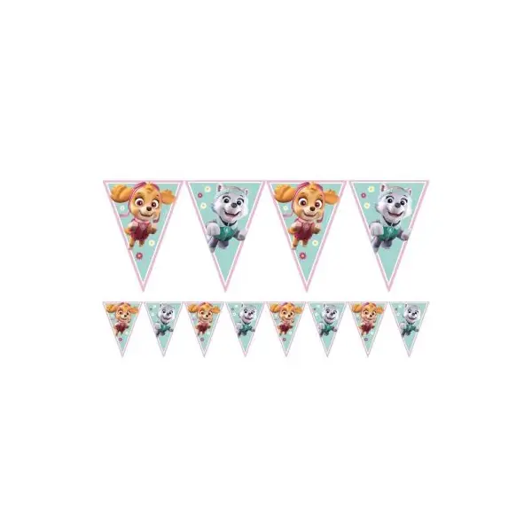 Guirlande de Fanions en Plastique - Pat'Patrouille Girly