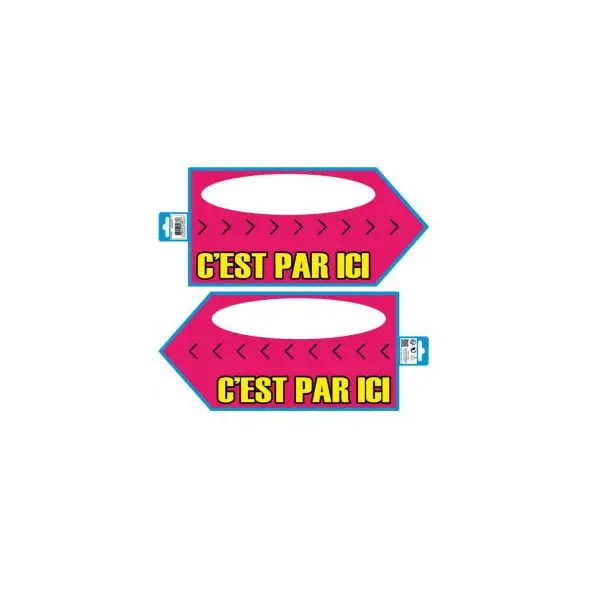 Lot de 3 flèches signalétiques carton ardoise avec craie