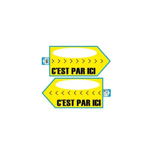Lot de 3 flèches signalétiques carton ardoise avec craie