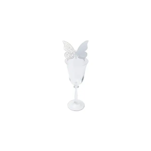 10 Marque-verres Papillon dentelé