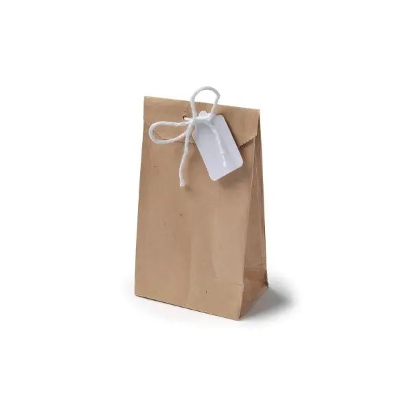 6 Sachets Kraft avec liens et étiquettes blanches