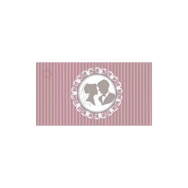 10 Étiquettes Porte-Noms - Mariés Vintage - Rose